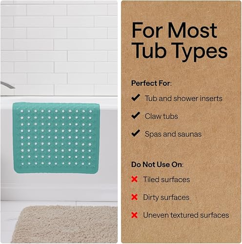 Miniatura 6 de Gorilla Grip - Alfombra de baño, ducha y bañera patentada, lavable a máquina, anti-bacteriana, sin BPA, látex, sin ftalatos, cuadrada, con agujeros