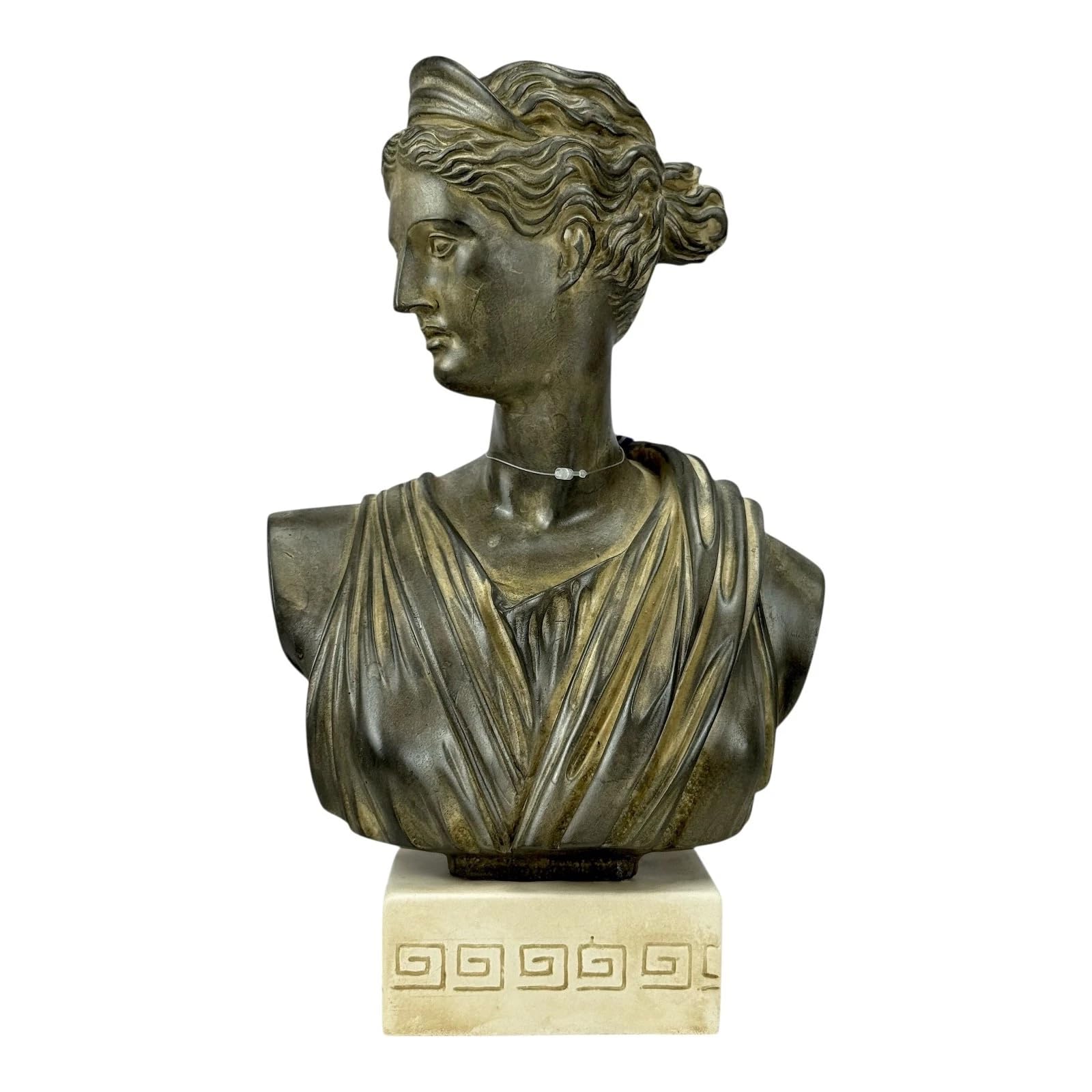 Artemis Buste de Diana - Statue de la déesse grecque romaine | Sculpture Moldano faite à la main en plâtre dur | 27,9 cm