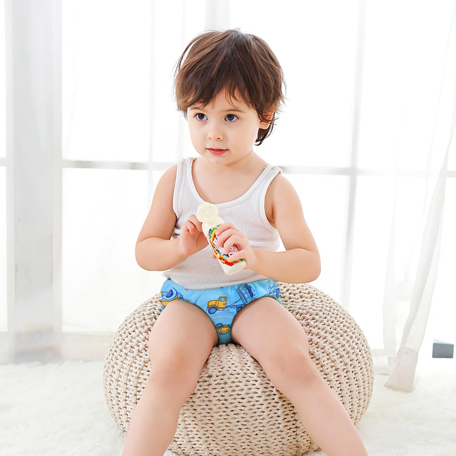 Culotte Apprentissage Propreté Garcon,Lot de 6 Culotte d Apprentissage Enfant,Slip Apprentissage Propreté Garcon (Bleu, 5 Ans)