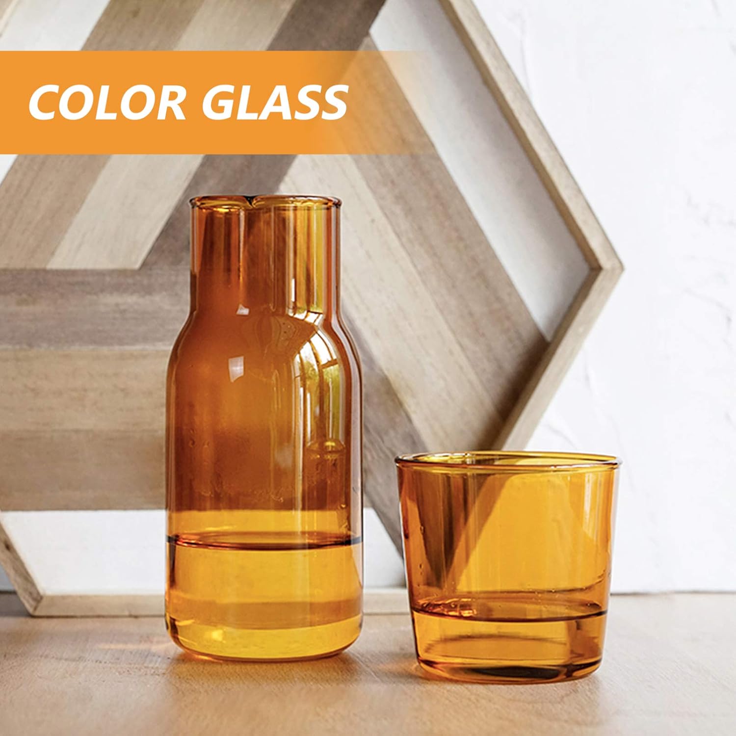 Drinking Glasses Tumblers Water Bottle Cup Set Ice Tea Beverage Cups Glassware for Water Homemade Juice Milk Carafe Beer and Bar Decor Chocolate - Image 4