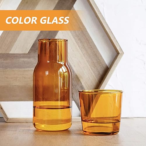 Miniatura 2 de Cabilock Juego de botellas de agua de hotel, jarra de vaso de vidrio de gran capacidad, vidrio de borosilicato, herramientas esenciales para beber