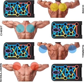 17 in 1 Push Up Board, Foldable Press Up Board Multi-function Home Workout Equipment, Burn Fat Strength Training Equipment for Effectively Exercise the Muscle of the Upper Body