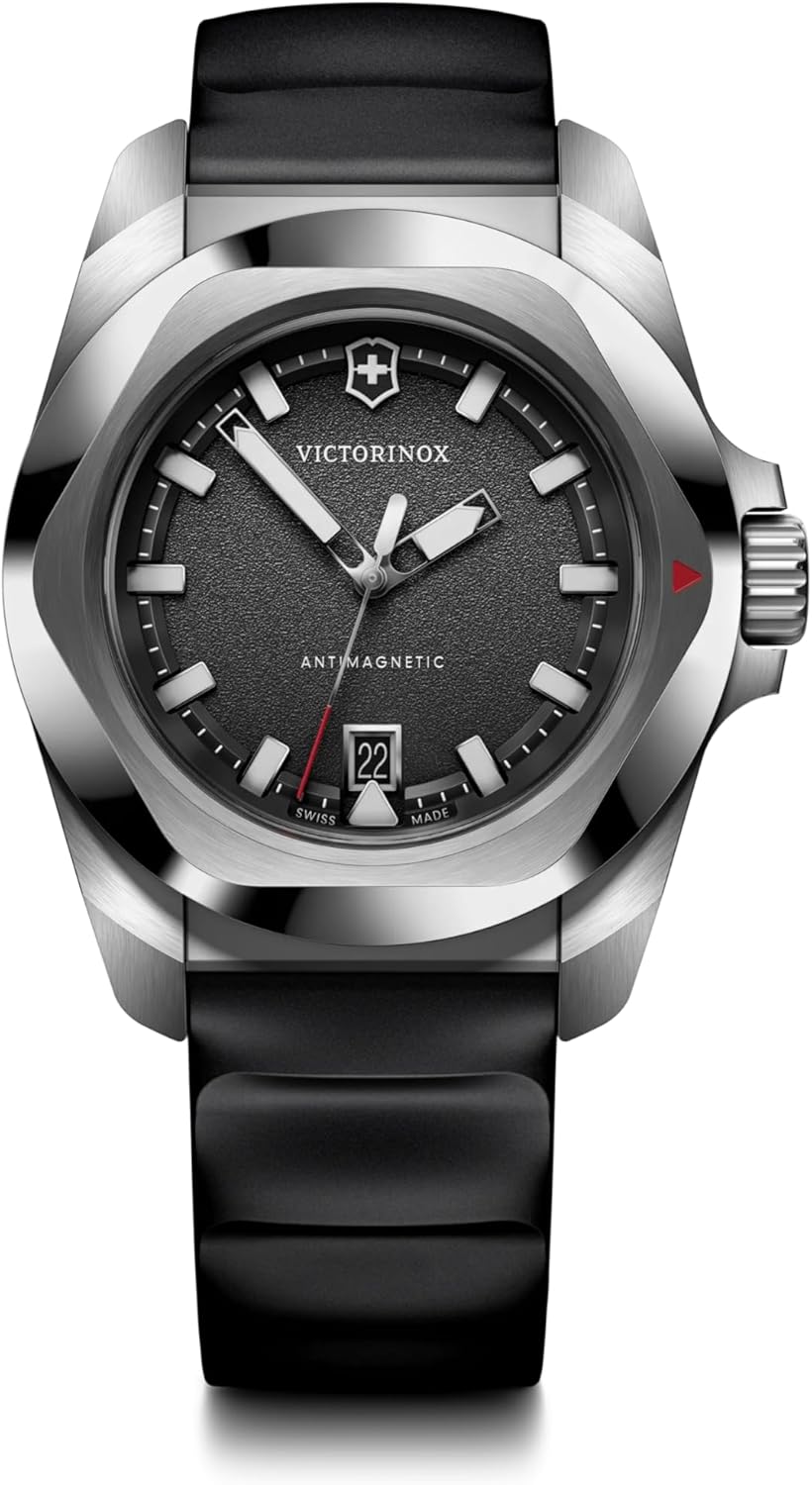 Victorinox I.N.O.X Quartz Black Dial Black Rubber Strap