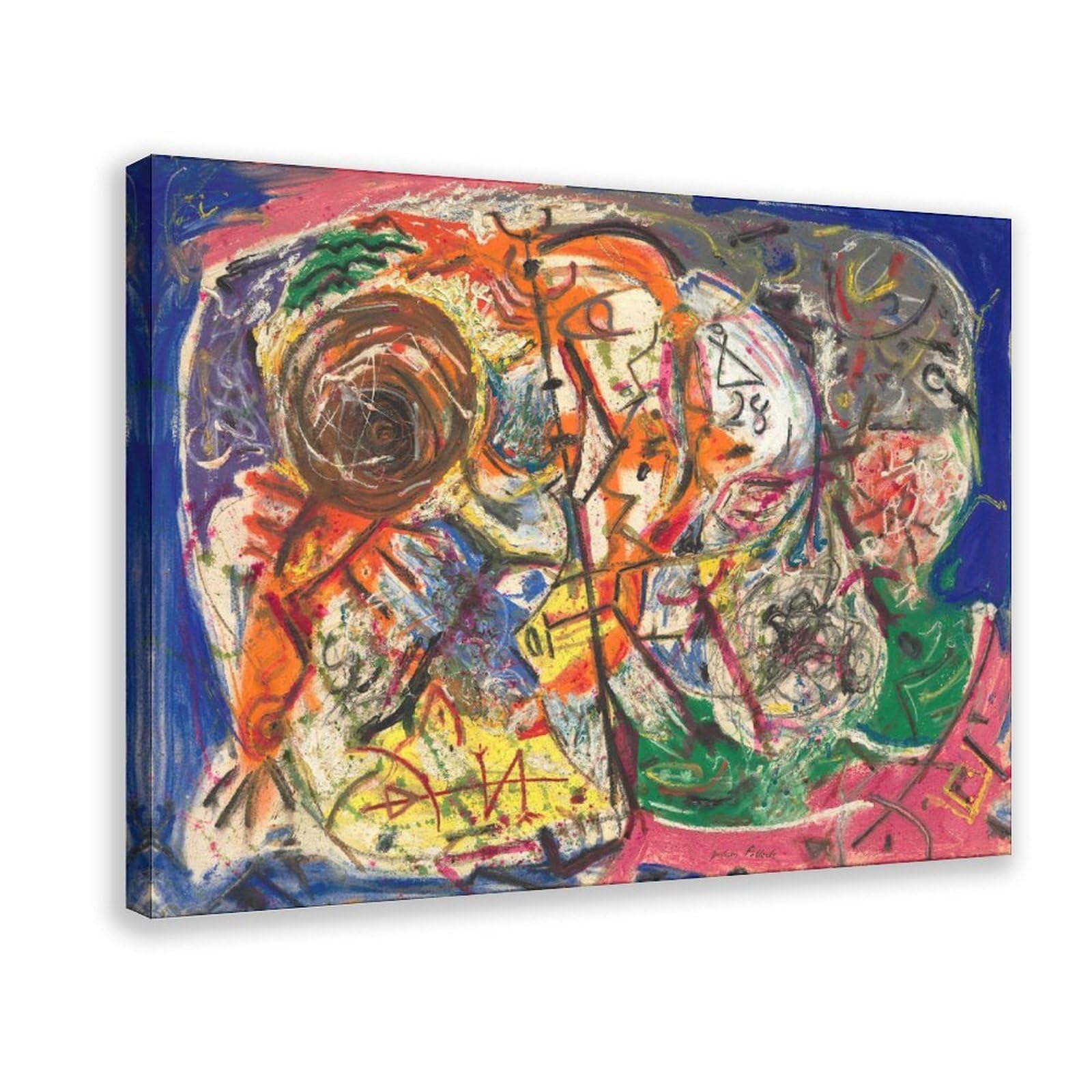 WCYB Untitled, 1946 by Jackson Pollock Posters Prints Canvas Deco Paintings Wall Art Frame 12" L X 18" W