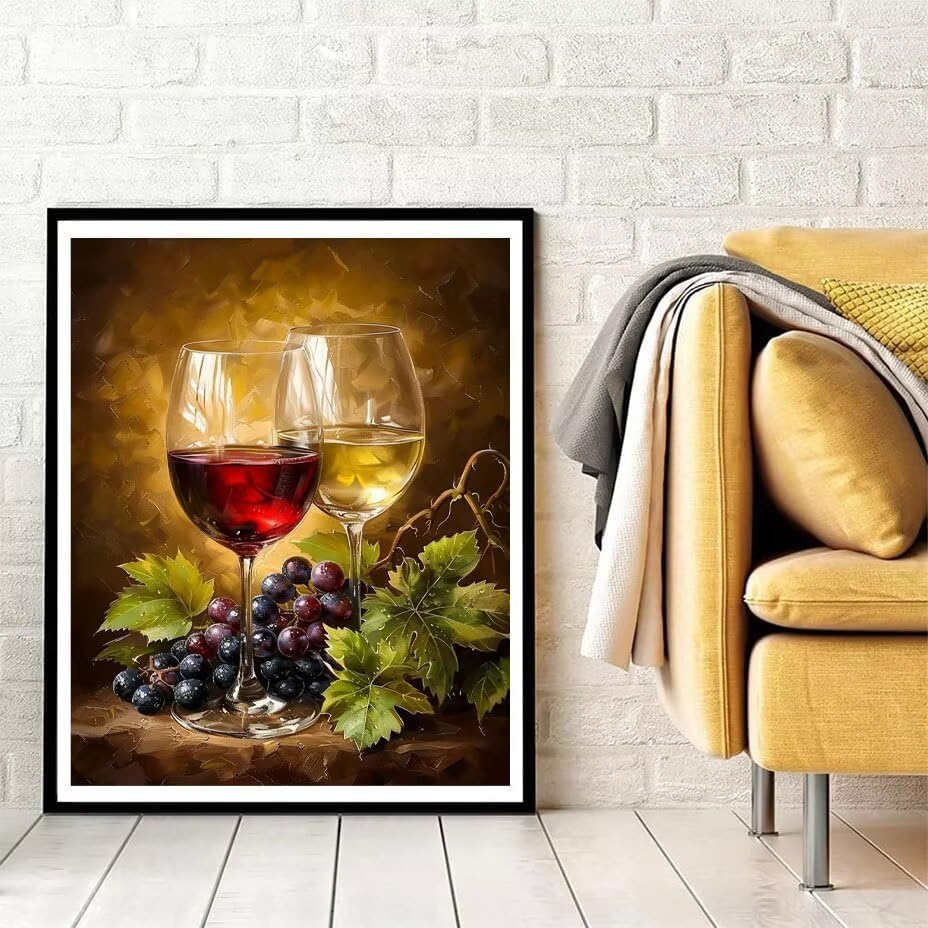 ペイントバイナンバー ワイン ナンバーペイント フルーツ 大人用 初心者向け 手塗り 塗り絵 ハンドメイドクラフトアート 簡単 DI