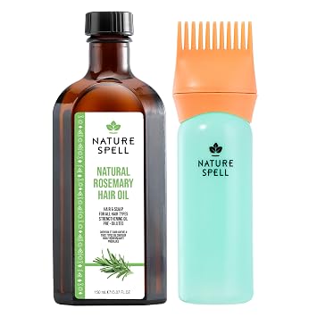 Nature Spell Rosemary Oil For Hair Growth With Root Comb Applicator, Pre-Diluted Hair & Scalp Oil Nourishes Dry, Damaged Hair, For Women & Men, 5.07 Fl Oz