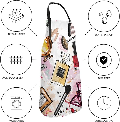 Miniatura 4 de Delantal para hombre y mujer, cuello ajustable con 2 bolsillos, delantales de cocina para cocinar, divertidos regalos de cumpleaños de Navidad