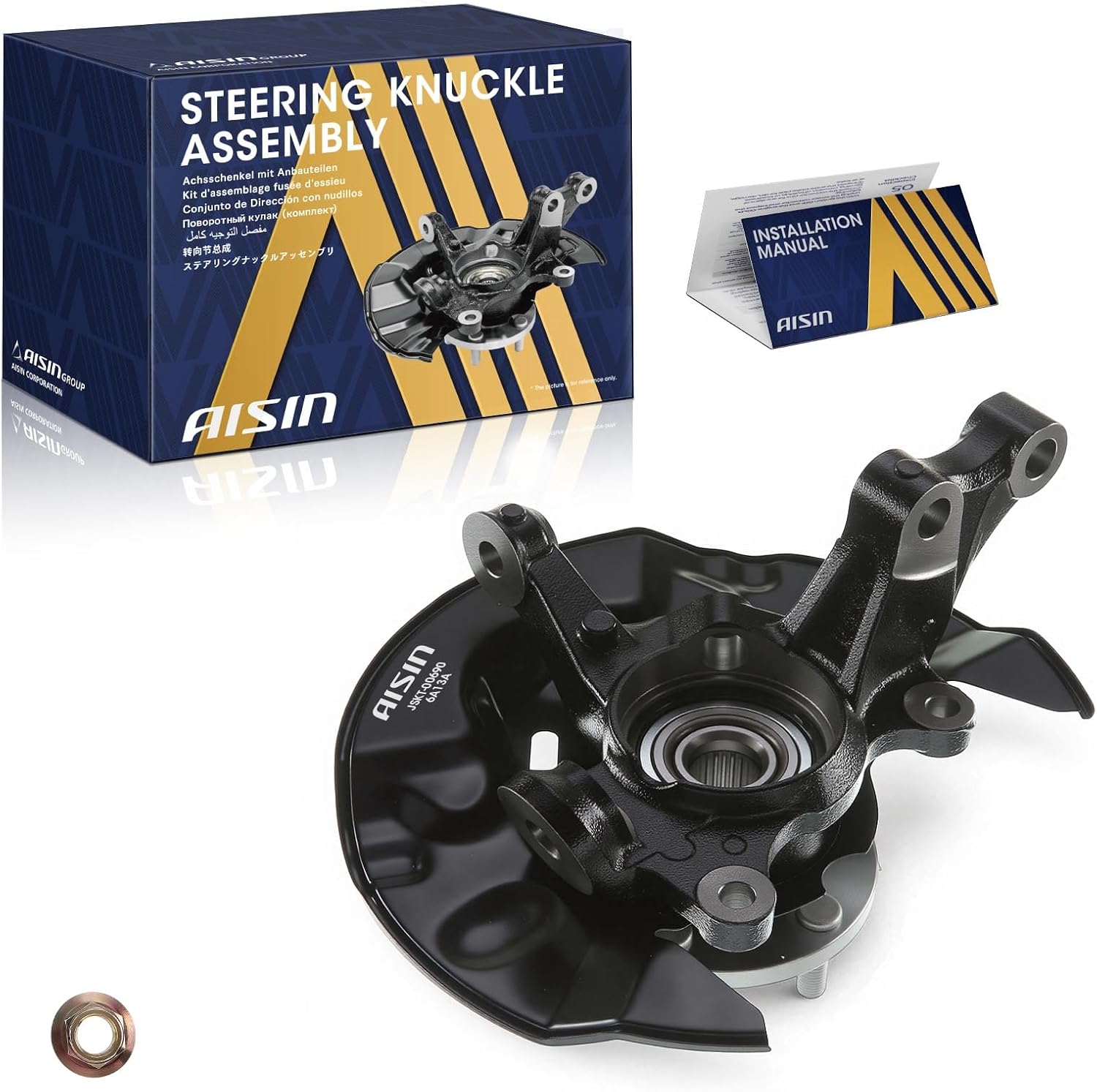 AISIN AFTERMARKET JSKT-00690 Front Left Steering Knuckle and Wheel Hub Bearing Assembly - Compatible with Toyota Matrix 2003-2008