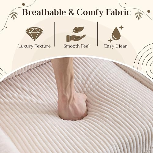 Miniatura 5 de Karl home Sofá modular pequeño en forma de L con almacenamiento movible, otomano, de pana tapizada, con bolsillos laterales para sala de estar,