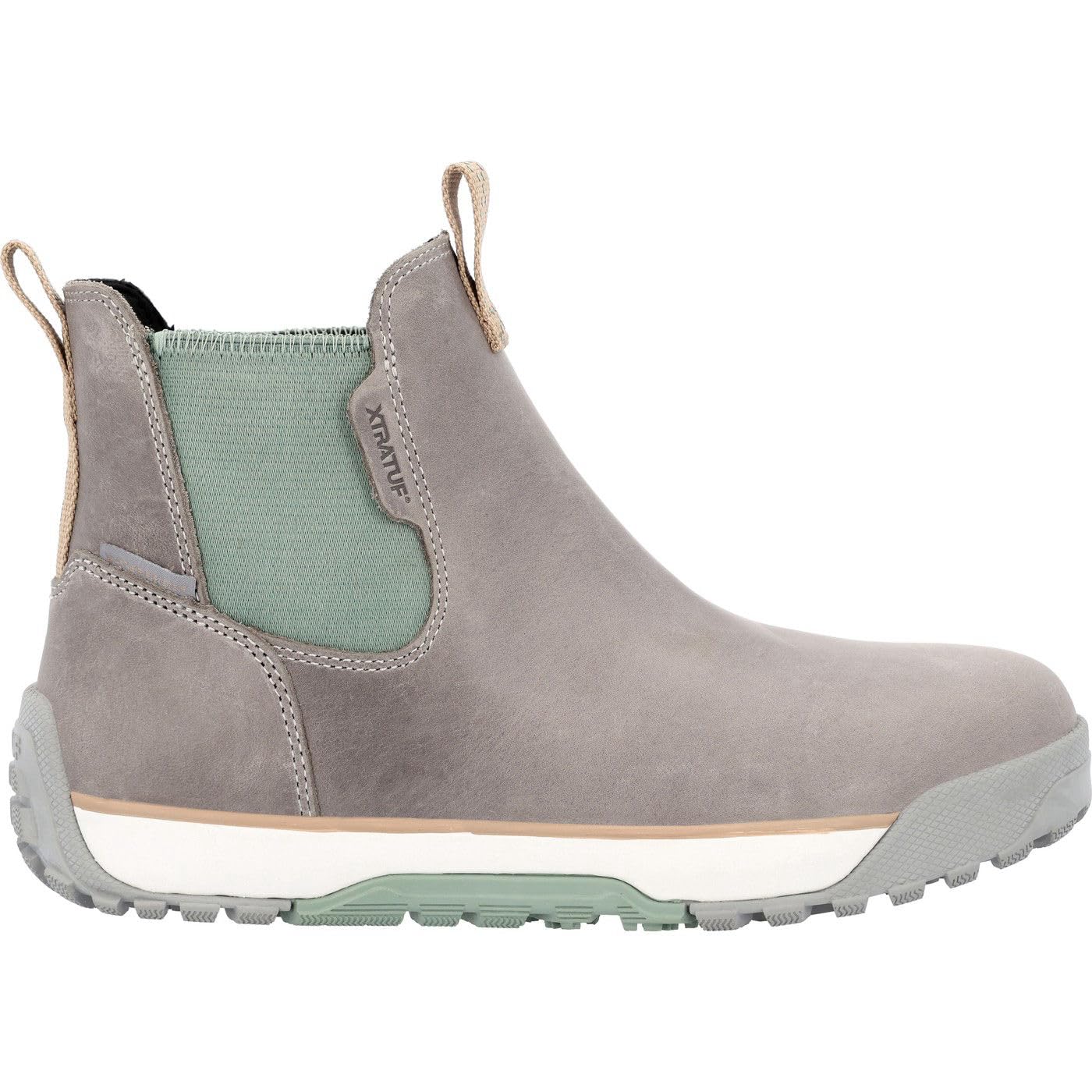 Women's Waterproof Leather Ankle Deck Boot, Grey Iceberg, Size 11(M)