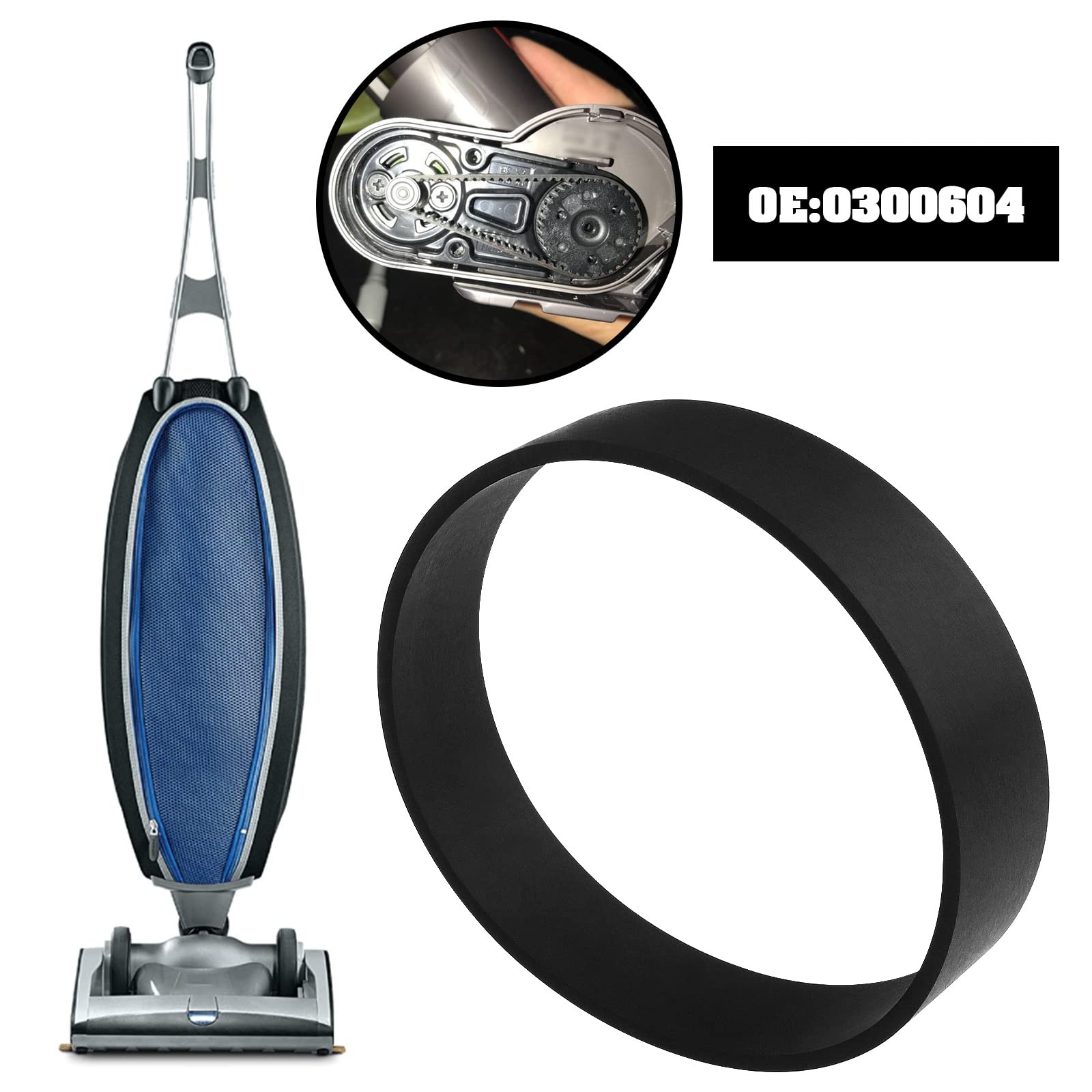 4 szt. pasków do odkurzacza 0300604 kompatybilne z Oreck XL pionowy odkurzacz gumowe paski zamienne 232 mm obwód 16 mm szerokość