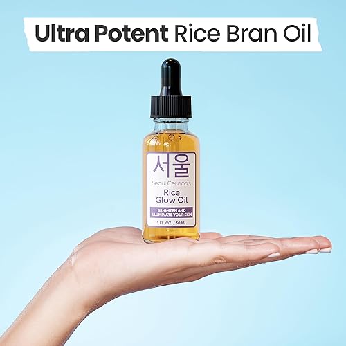 Miniatura 5 de SeoulCeuticals Aceite de salvado de arroz para la piel – Aceite coreano de brillo facial con escualano y vitamina E – Cuidado de la piel K Beauty