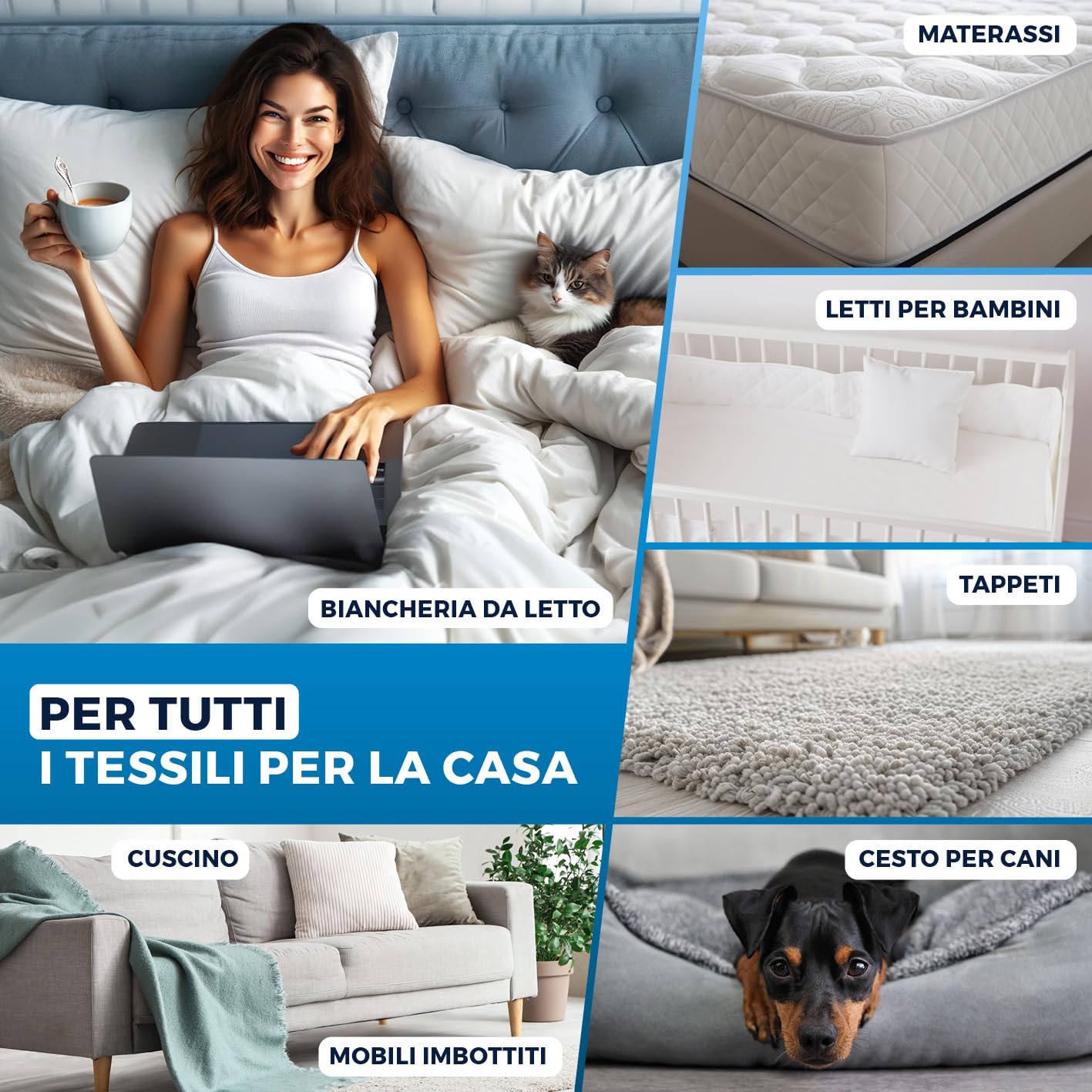 CLEANmaxx aspirapolvere per acari luce UV-C sterilizzante | Aspirapolvere per materassi con filtro HEPA, distrugge il 99,9% di tutti gli acari | Pulisce e disinfetta in un solo gesto