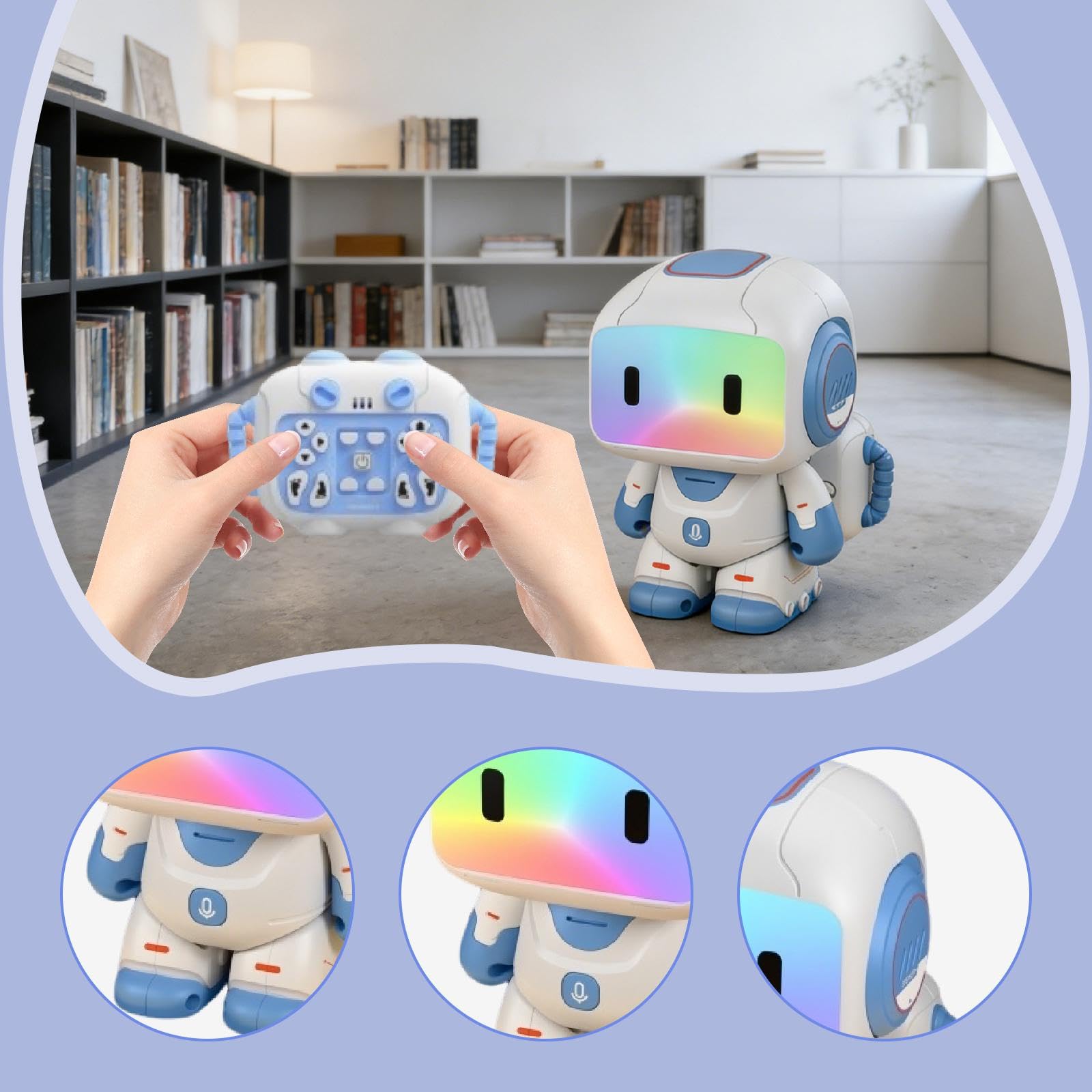 Amagogo Robot Giocattolo interattivo telecomandato per Bambini e Bambine, con modalità di Programmazione Regolabile, Giocattolo educativo, Regalo di, Blu