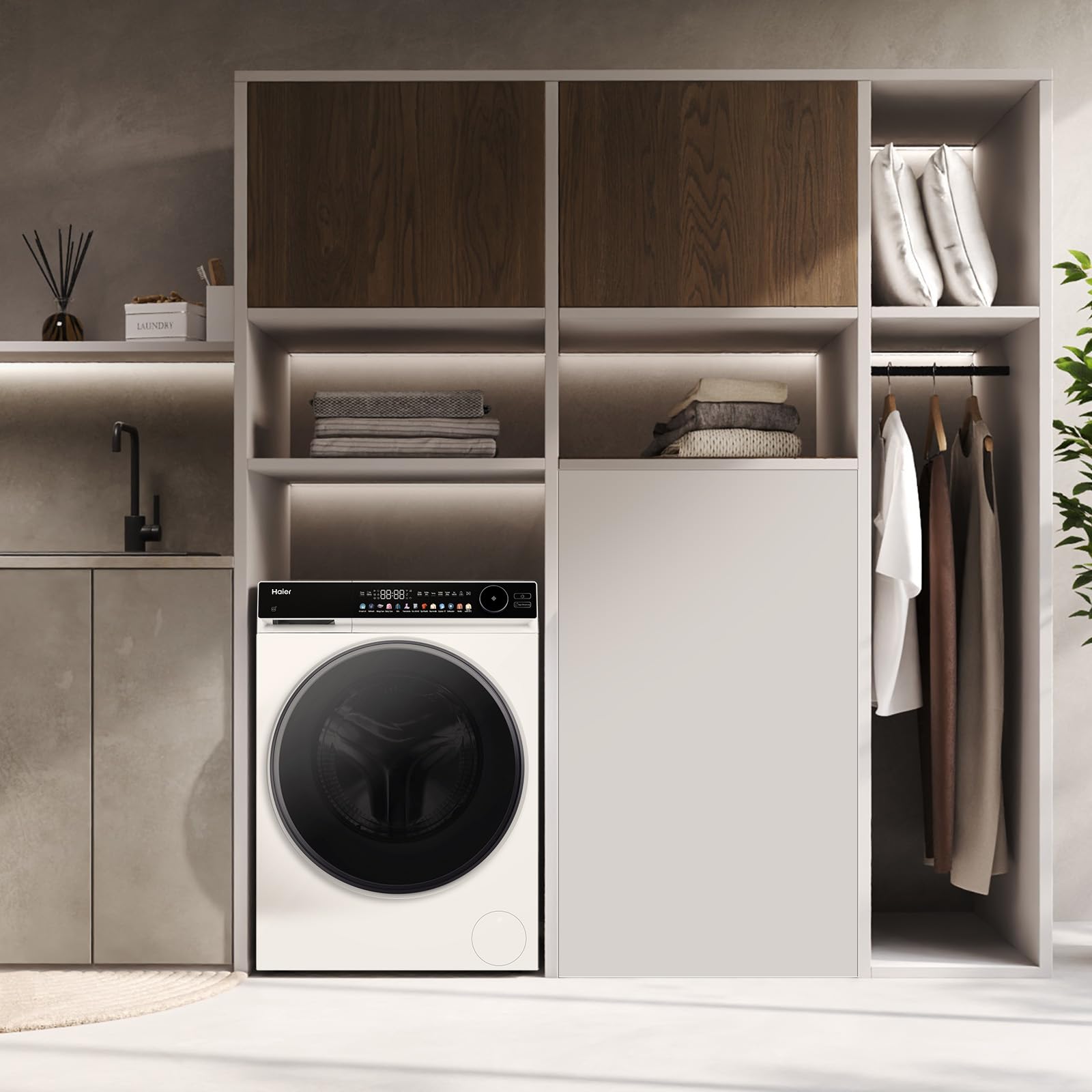 Haier Frontlader Waschmaschine 8kg 1400 U/min AI Power DD Motor Smart Wi-Fi HW80-B14667TU1