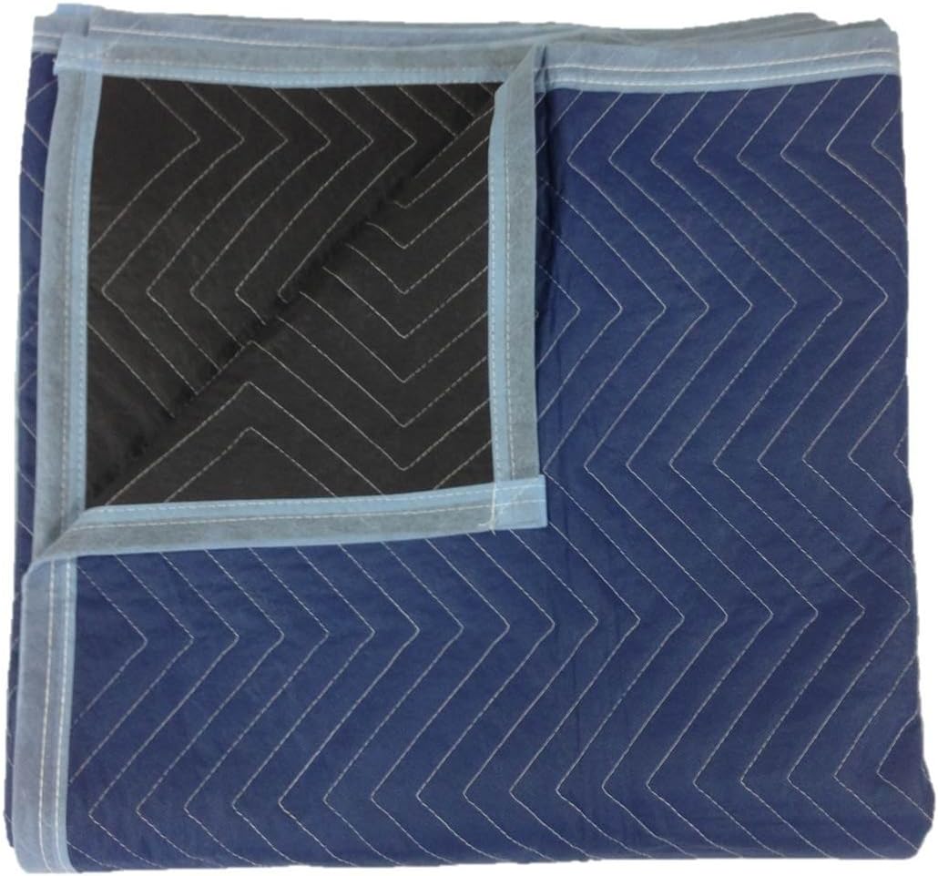 Moving Blankets - Pro Quality - 72 x 80 Inches - Blue & Black - by Cheap Cheap Moving Boxes