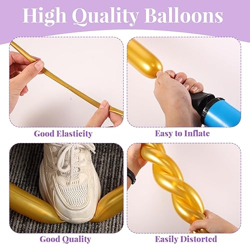 Miniatura 5 de Sratte 200 globos de animales de 260Q para torsión, globos largos de colores surtidos para Halloween, bodas, cumpleaños, payasos, regalos de Navidad