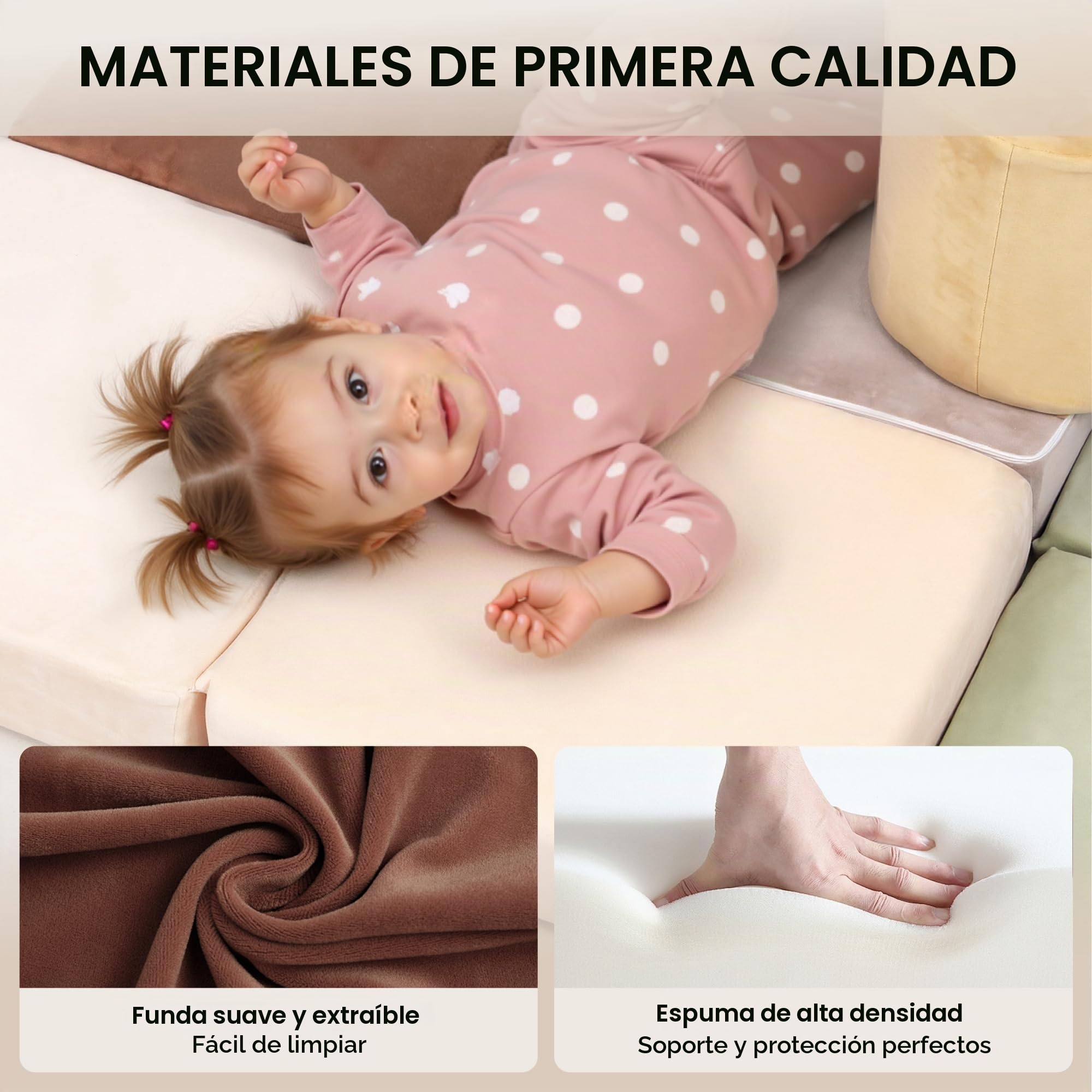 BanaSuper Bloques de Espuma para Escalada Bebés, Gimnasio para Bebé con Colchoneta, Juego Motricidad, Escalador Blando y Bloques Psicomotricidad, Certificado EN71 Juguete Montessori Interior