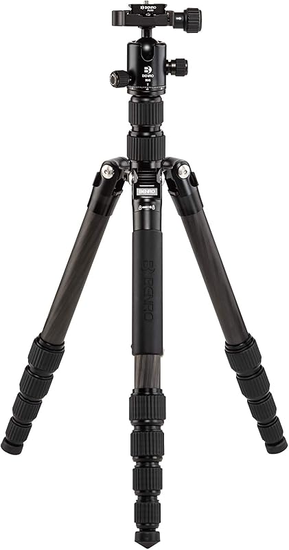 Tripster Travel Trípode/monopié de fibra de carbono, serie 1, rótula de bola de triple acción, patas con bloqueo giratorio, altura máxima de 59,3, capacidad de 18 lb, negro (FTR19AB0GBLK)