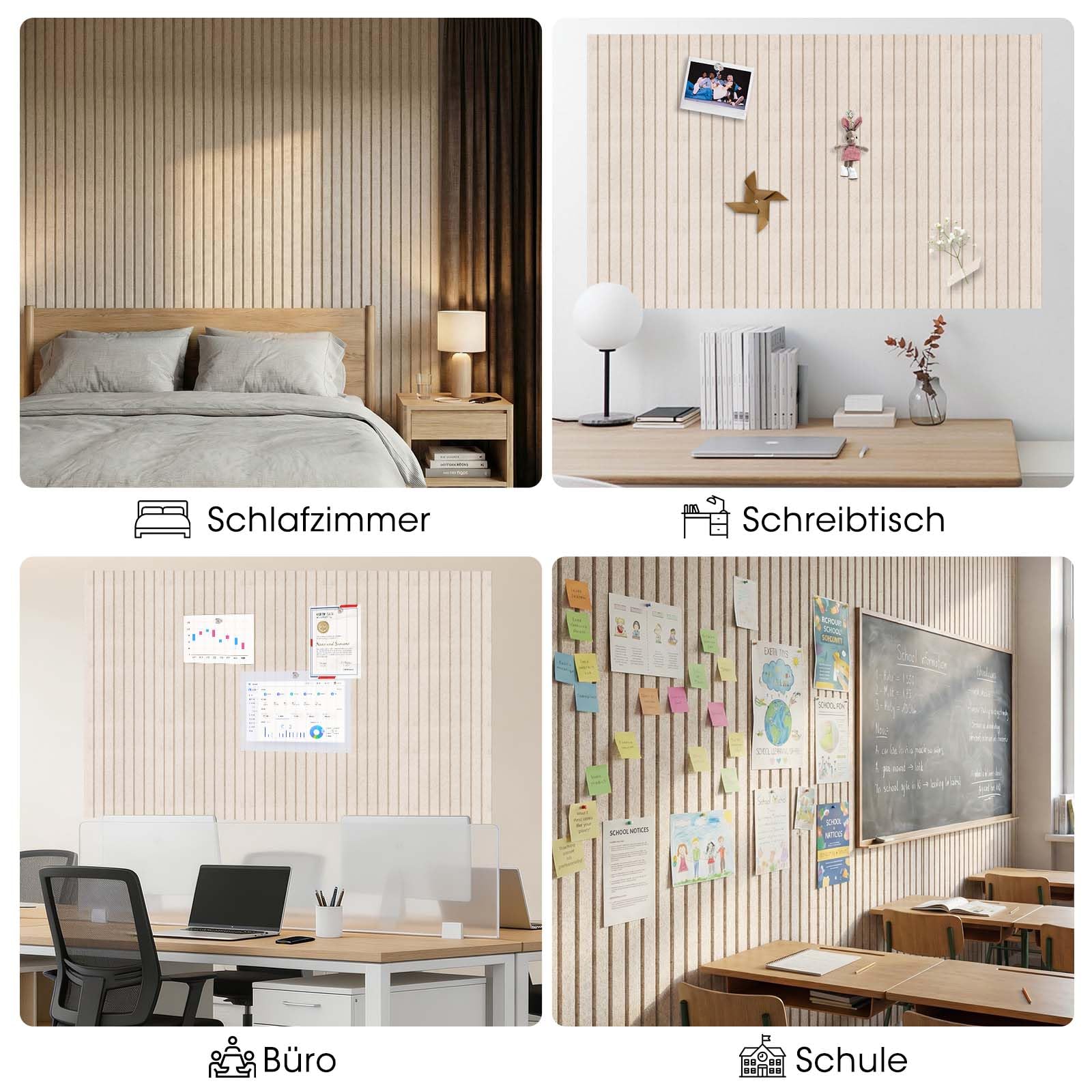 150 x 90 cm Große Filz Pinnwand, 15er Pack Pinnwand Kork Selbstklebend mit 75 Pinnadeln, Fotowand Pinnwand modern Memoboard, 0,9cm Dick korkplatte für Büro Schulen Kinderzimmer, Helles Kamel