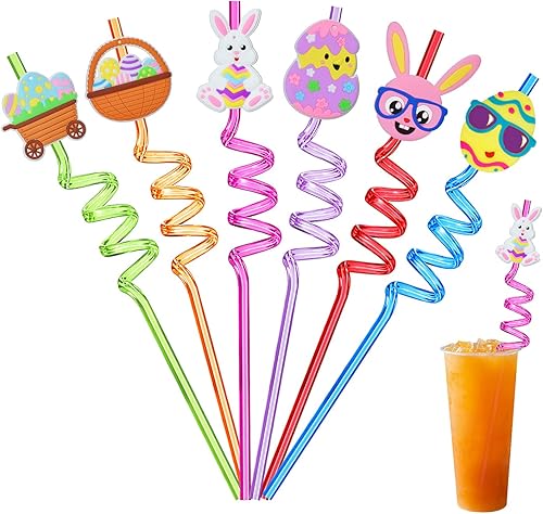 Miniatura 10 de 6 popotes de decoración de fiesta de Navidad, popotes reutilizables para beber Papá Noel, Navidad, Rudolph reno, árbol, muñeco de nieve, pajitas