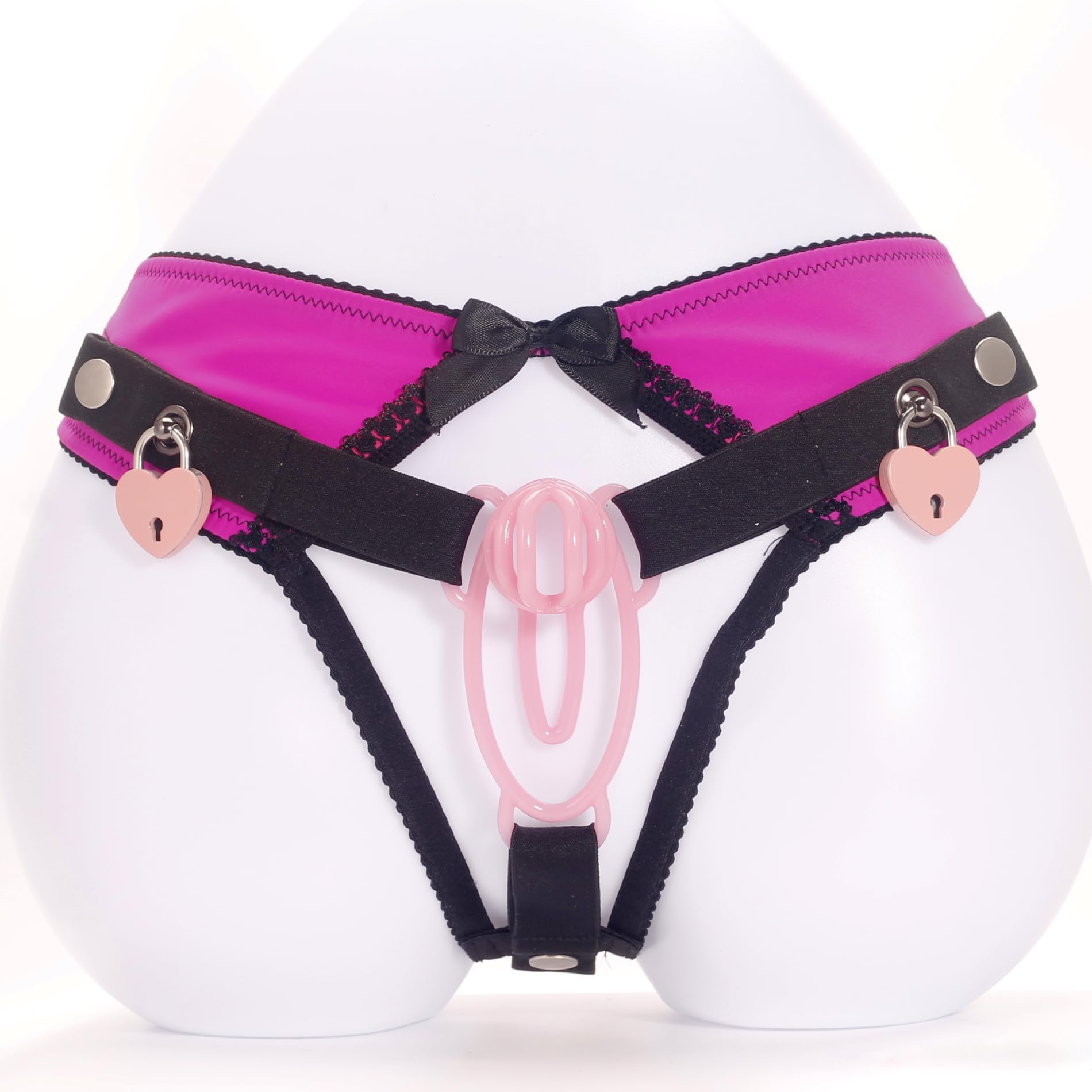 Ceinture De Chasteté Homme Sissy Panties Chastity Belt Torture Érotique Cage À Pénis Esclave Sextoyse Esclave Sextoyse (Rose with Lock,L)