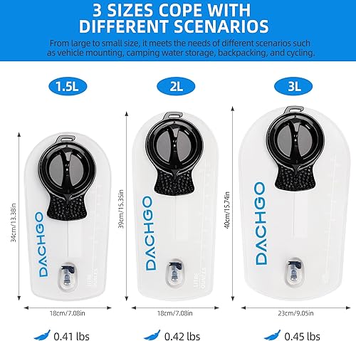 Miniatura 6 de Vejiga de hidratación, bolsa de agua de 1.5L 2L 3L para mochila de senderismo, depósito de agua de hidratación sin BPA y sin sabor, camping,