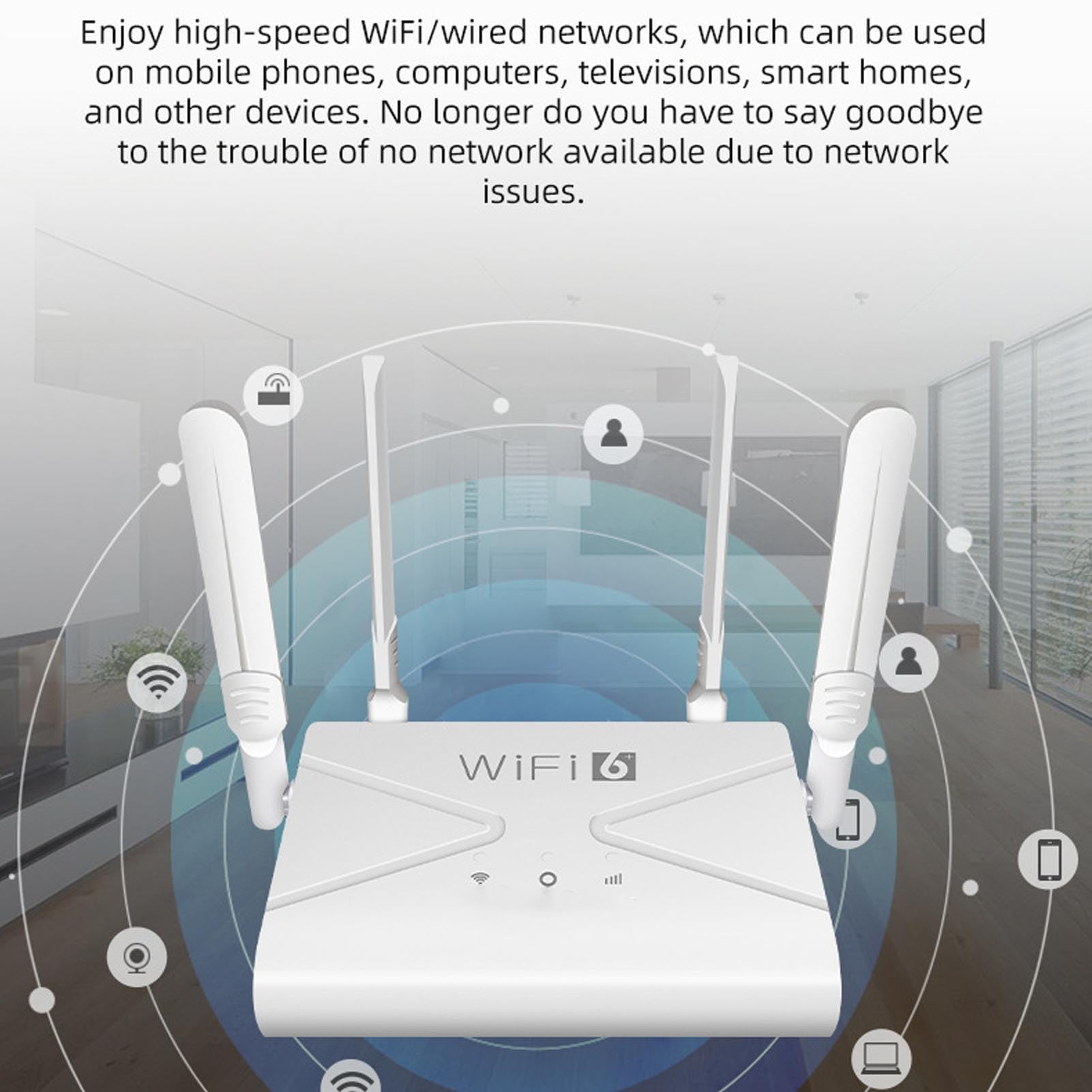 ASHATA Router Bezprzewodowy 4G LTE, Router Hotspot Wi-Fi 6 300 Mb/s z Gniazdem Karty SIM, Przenośny Bezprzewodowy Hotspot CPE 2,4 G z obsługą 4 Anten, Połączenie 32 urządzeń w Podróży