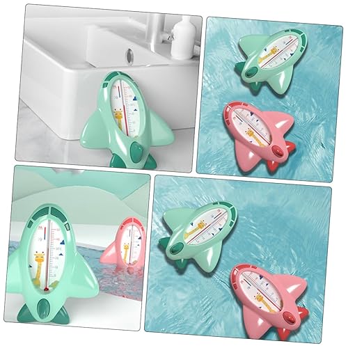 Miniatura 2 de Termómetro de baño en forma de avión de dibujos animados PP Material Monitor de temperatura del agua para bañera piscina y pecera seguro y suave