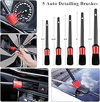 Vista 5 de Kit de limpieza de interiores para automóvil, kit de lavado de 28 piezas con aspiradora de mano de alta potencia, gel de limpieza, plumero, cepillo