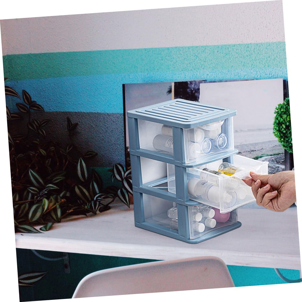 NOLITOY 2 Stück Teiliges Aufbewahrungsbox Transparentes Mehrschichtiges Schubladensystem für Make Up Schuhe und Bürozubehör Platzsparende Organizerbox für Studentenbedarf und Kleinteile