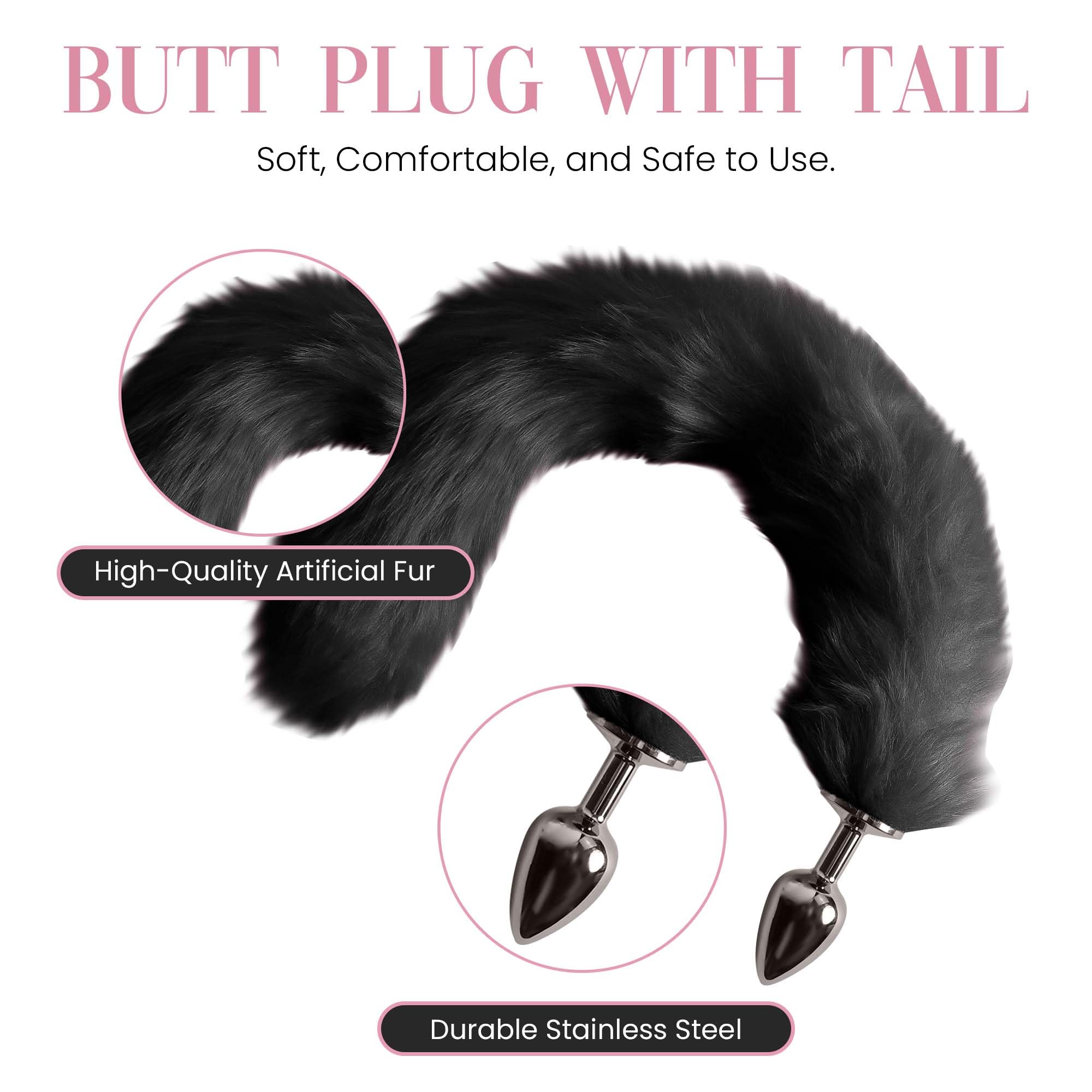 Amazon.com: Cola de gato pero enchufe/cola de zorro, juguete de enchufe anal,  collar sexual y pinzas de pezn, ms orejas de gato, fiesta de cosplay,  juego de juguetes exticos sensacionales de cola
