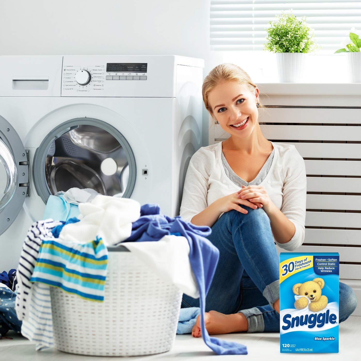 Amazon | Snuggle Fresh Dryer Sheets, Blue Sparkle, 120 Count 