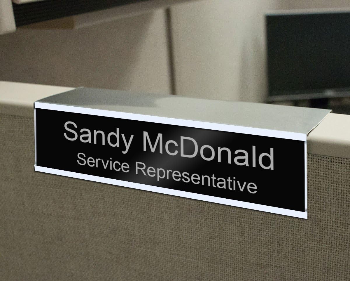 Cubicle Nameplate Holders - Bright Colors - 10 inch x 2 inch (Bright White - 2" Depth)