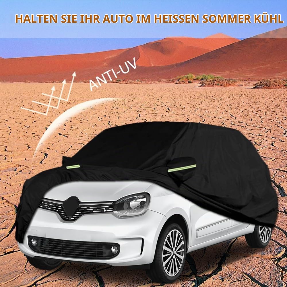Autoabdeckung Wasserdicht Kompatibel mit Renault Twingo 1993-2025 | Atmungsaktiv Vollgarage Autoplane für Regen Sonne Staub Schutz Auto Abdeckplane Abdeckung