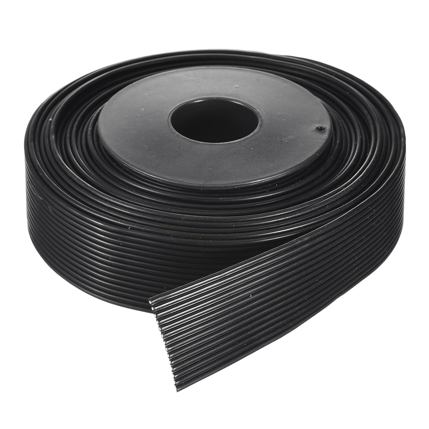 MECCANIXITY 22AWG Silicone Ribbon Cable 14Pin 22 Gauge Flat Cable Flexible Silicone Wire 6m/19.6ft Black Stranded Tinned Copper Wire for Model Plane, Model Car, Electric Appliance