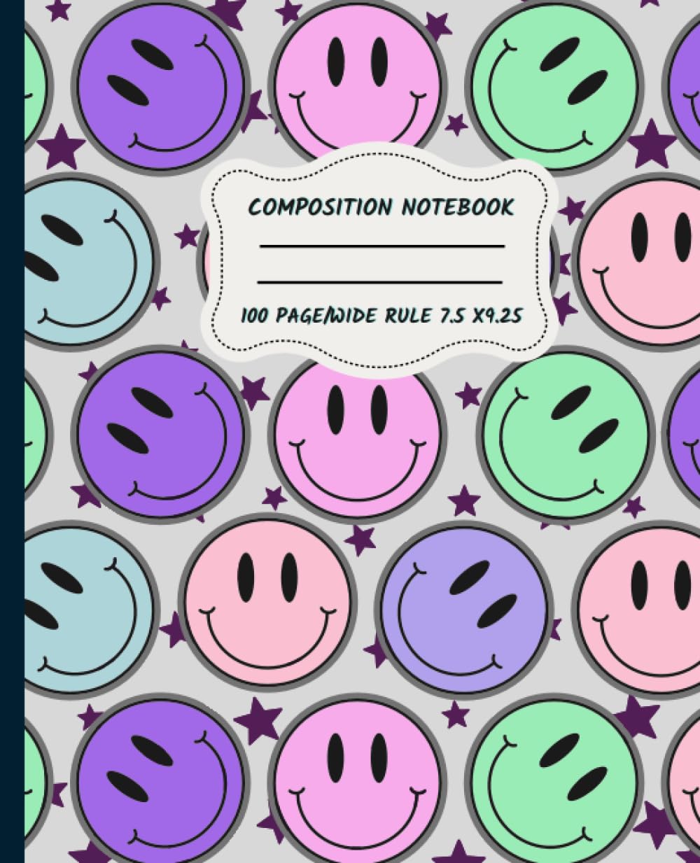 Composition Notebook: Preppy 90s smiley face Composition Book