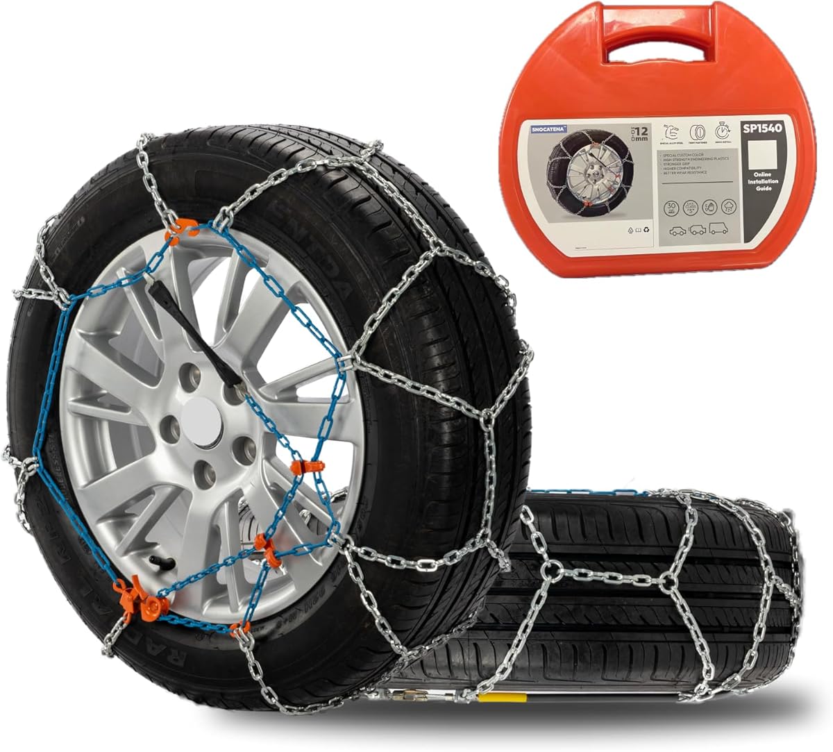 Snow Chains for Car,SUV,Truck and Pickup,Universal Emergency Tire chains,Set of 2