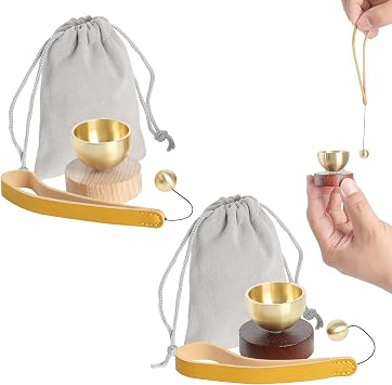 2PCS Mini singing bowl set, suitable for yoga, meditation and relaxation, mindfulness, chakra healing,Creates Beautiful Sound for Healing, Meditation & Relaxation, Gift for Men and Women Mini size