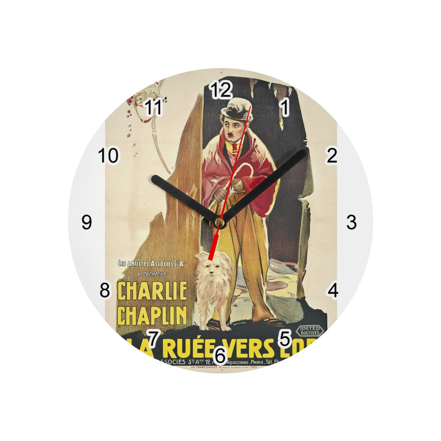 Horloge murale en verre haut de gamme affiche La Ruée vers l'or