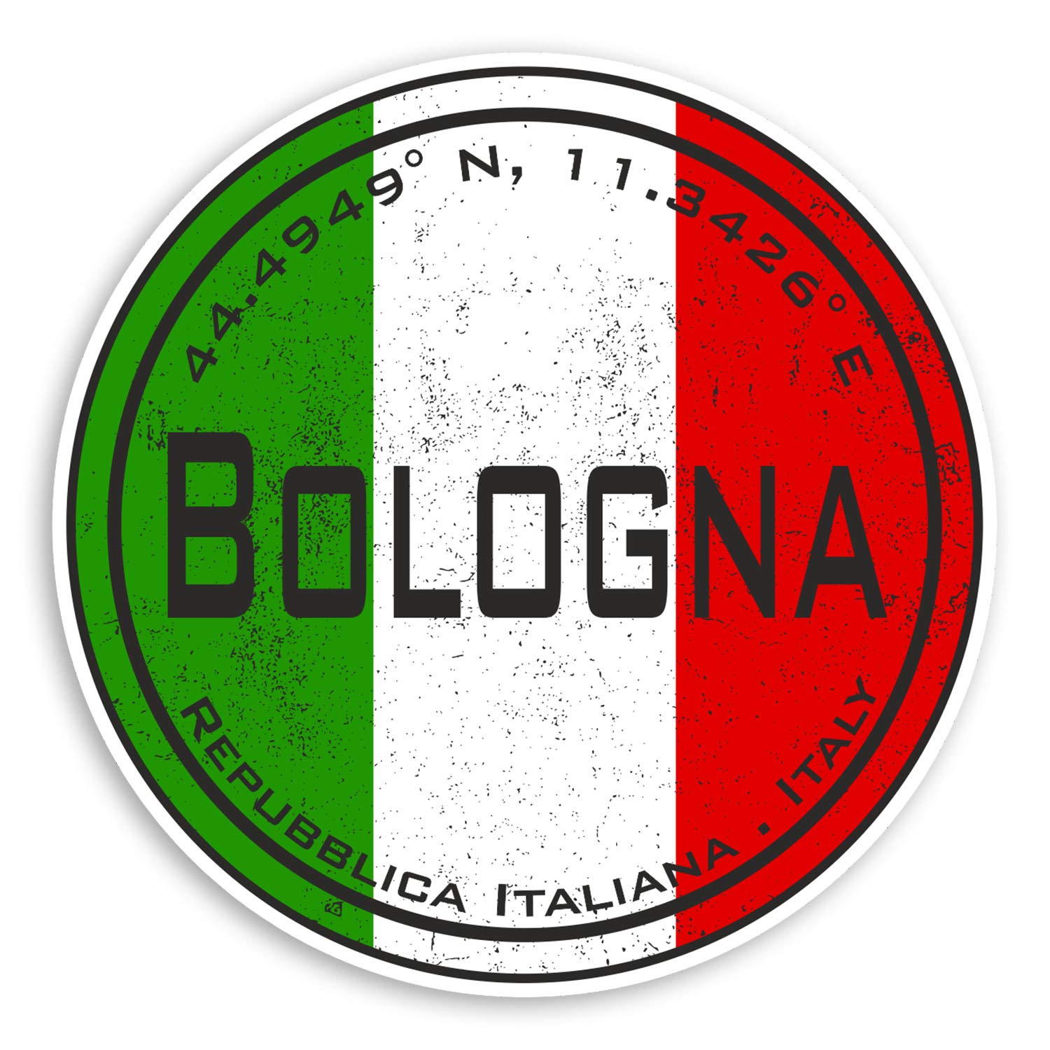 Destination Vinyl Ltd Multi 2 X 10Cm Bologna Italy Vinyl Stickers - Flag Italian Fun Sticker Luggage #20326 (10Cm Wide)