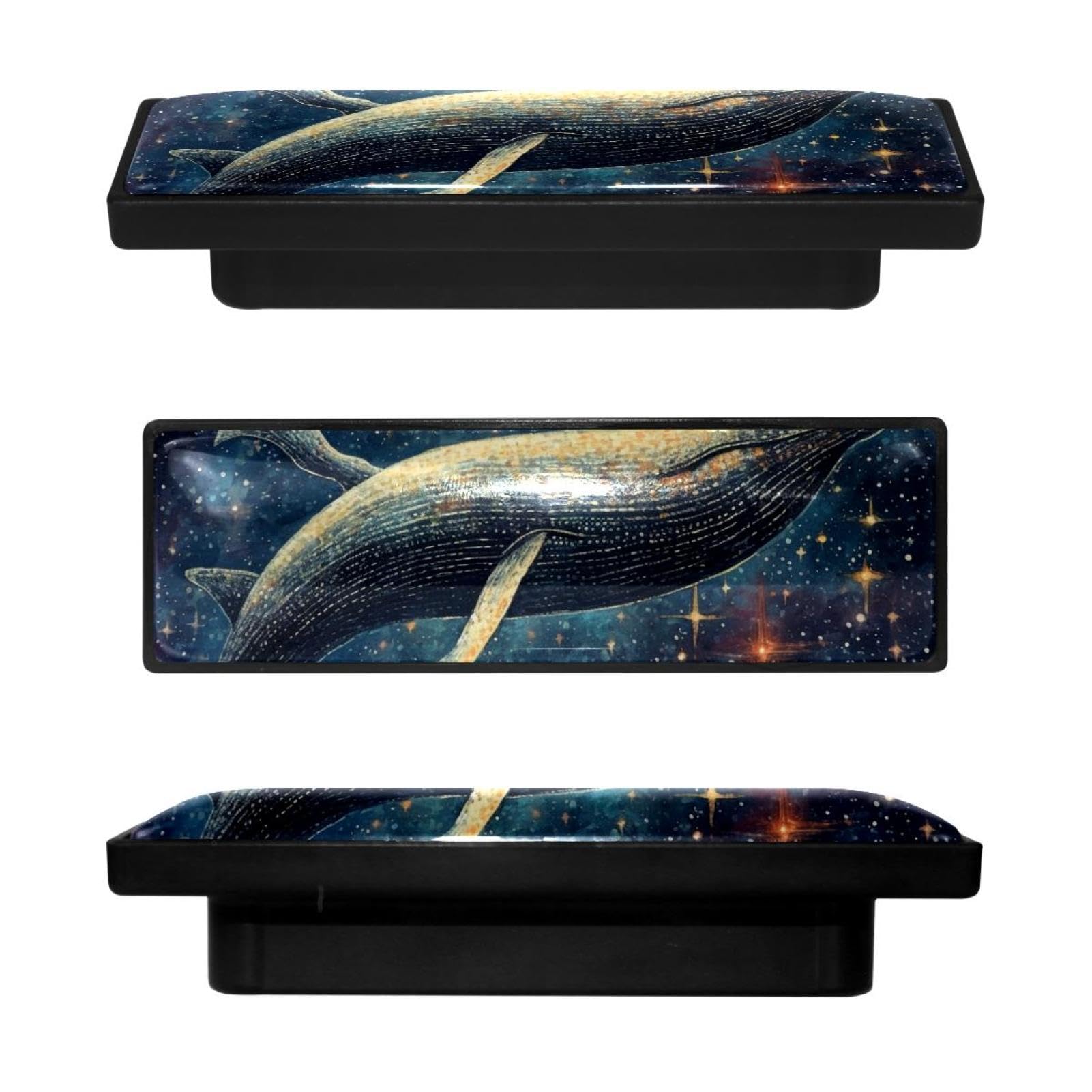 Boutons d'armoire rectangulaires galaxie bleue pour commode et cuisine x4