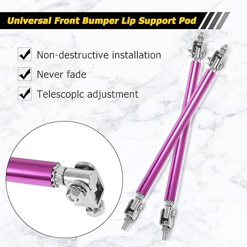 Miniatura 2 de AUXMART Varillas de soporte divisoras delanteras ajustables de 6 a 9 pulgadas, barras de soporte para barra de sujeción para parachoques de 6 a 9