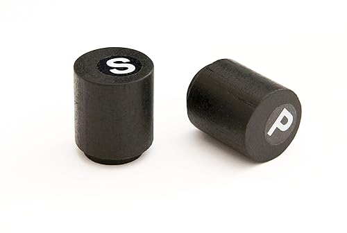 PACKNWOOD 210BKPS2N - Mini salero y pimentero de bambú negro, salero y pimentero prellenado, sin molinillo, biodegradable, desechable y decorativo,