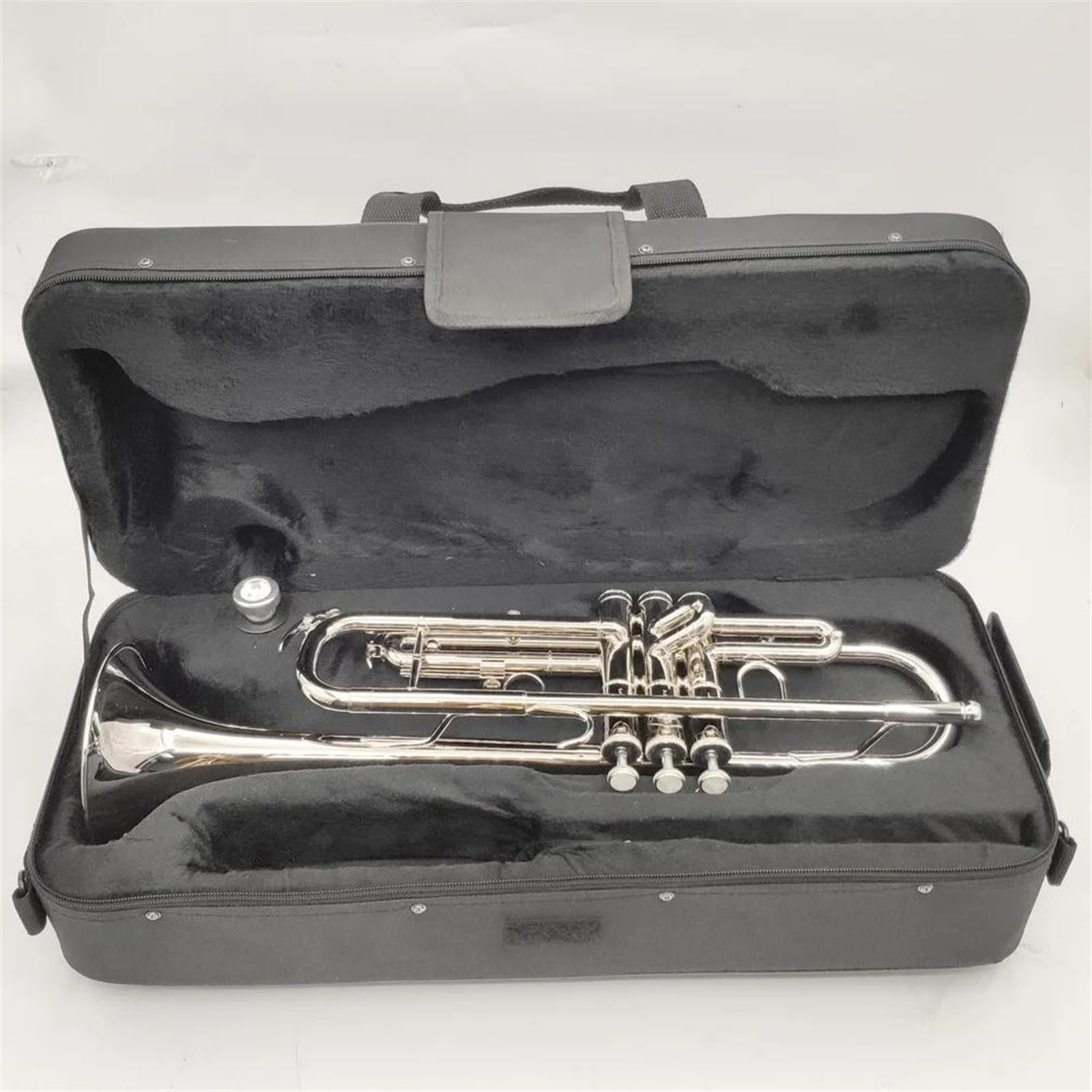 Standard Trąbka Profesjonalna Trąbka Bb Mosiądz Złoty Malowany Wykwintny Trwały Mosiężny Instrument Muzyczny(Silver)
