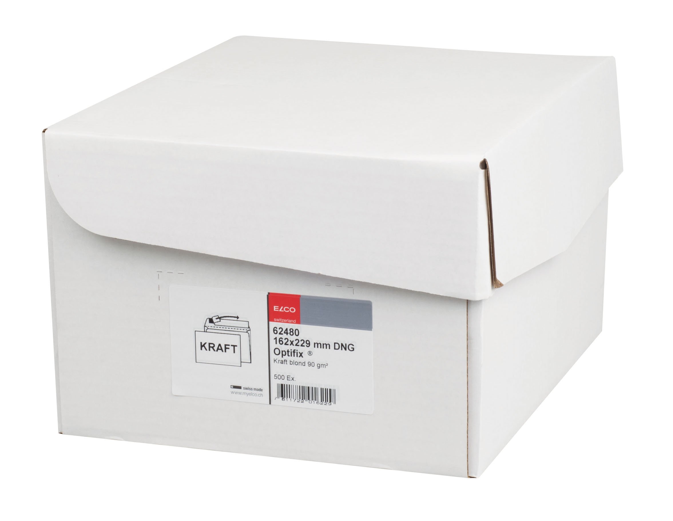 Elco 62480 Boite de 500 enveloppes sans fenêtre Format C5 Brun