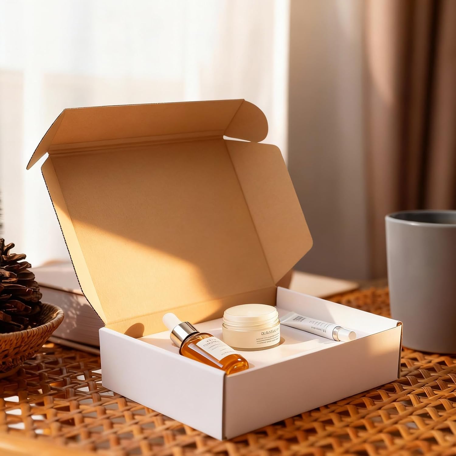 Condition photo showing New/Like New for pharege 8x6x2 inch shipping boxes 50 pack white, tab lock tuck top mailer boxes for packaging small business, cardboard gift boxes for wrapping mailing present 8x6x2 inch 50 pack white