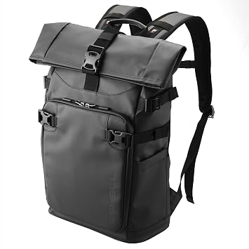 HAKUBA AMZSPRS02BPMBK 4977187206548 Camera Bag, Plus Shell Resist 02 Backpack, M AZ Pure Black, Camera Backpack, Rucksack, 2 Air Chambers Structure, Water and Dirt Resistant PVC Coating, Expandable according to Load Capacity