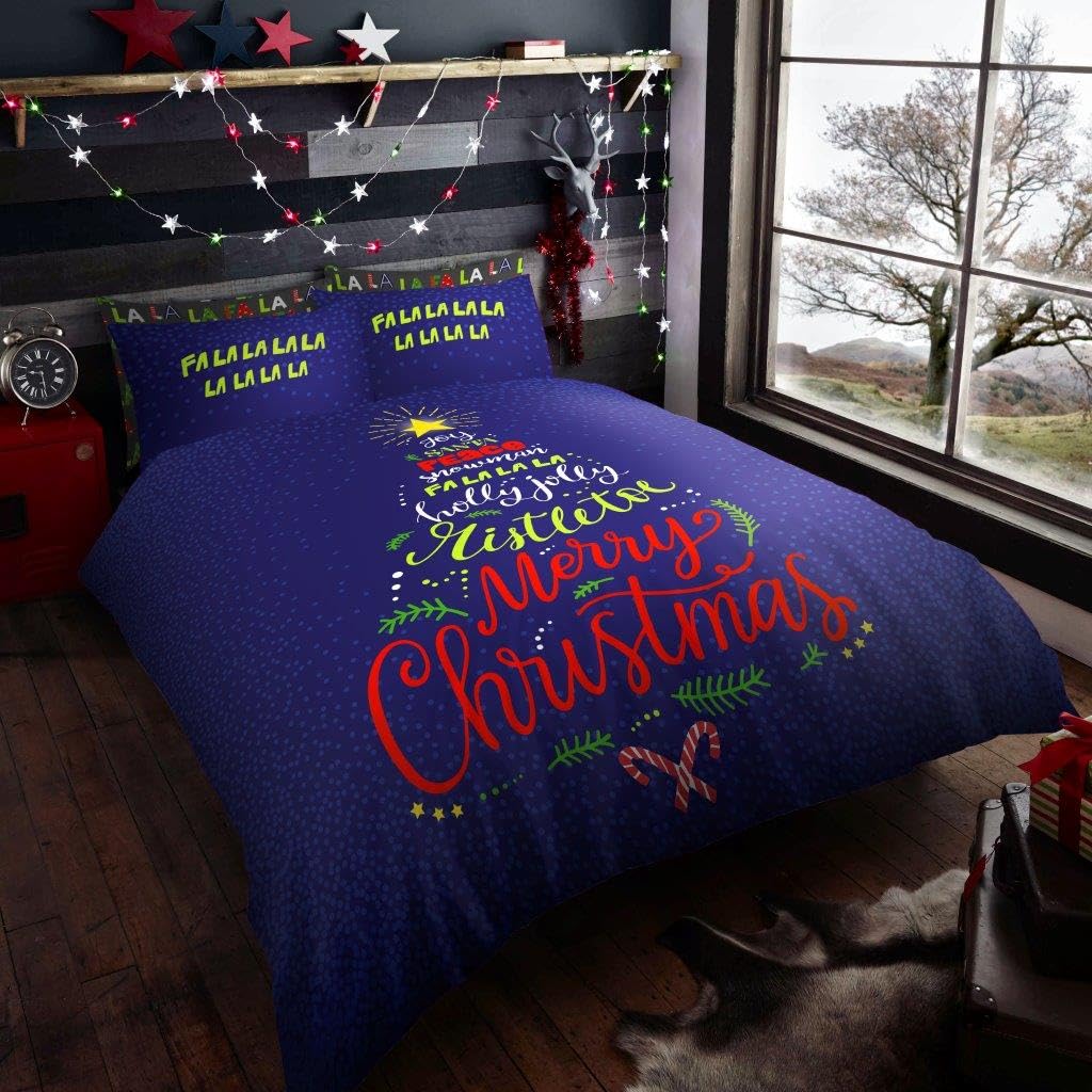 GC GAVENO CAVAILIA Xmas Duvet Bedding Sets King Size - Christmas Duvet Cover Set with Pillowcases - Polycotton Santa Xmas Quilt Cover (230x220cm) - Comfortable Bedding Bed Cover