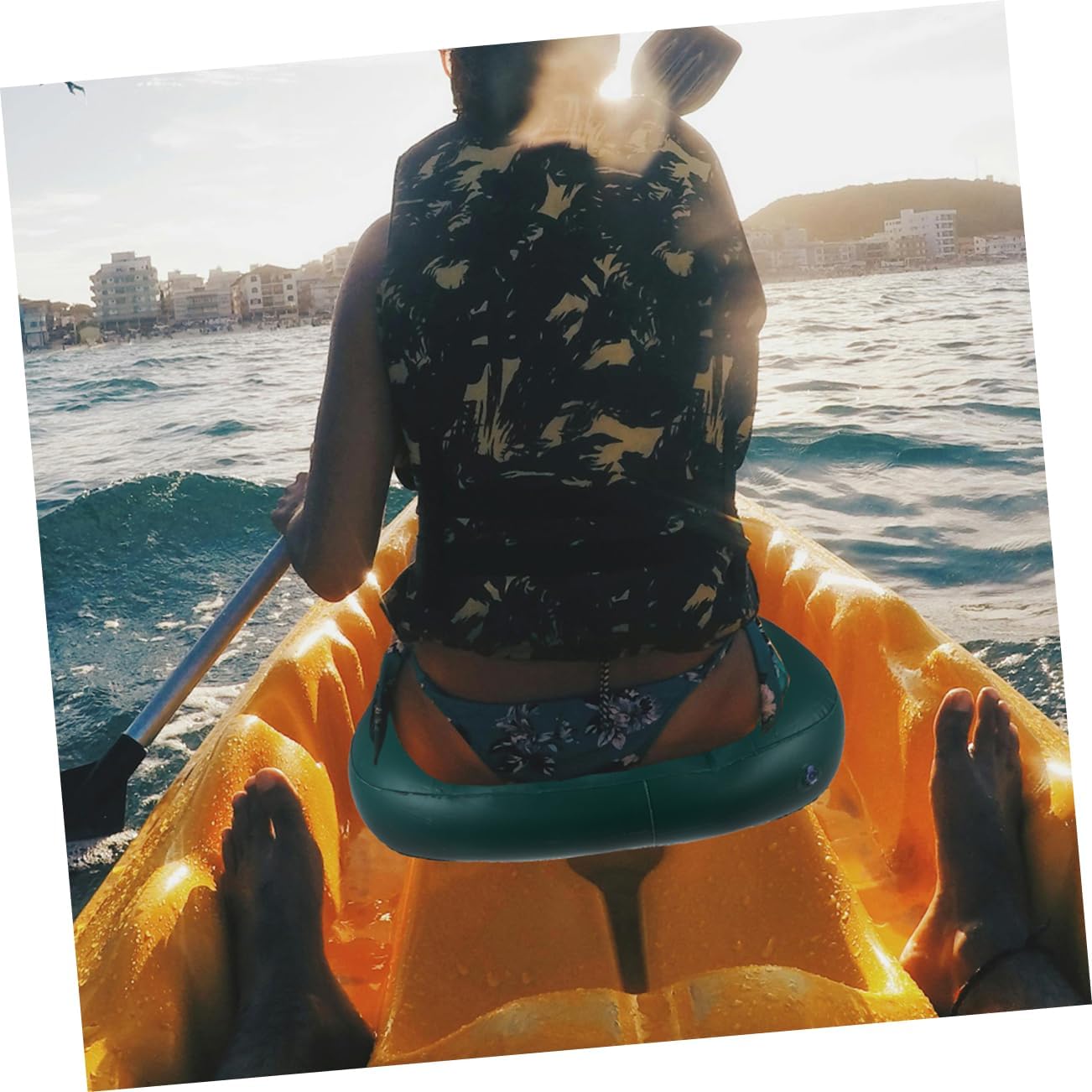 3pcs Inflatable Boat Seat Cushion Boat Accessories PVC Material Ergonomic Design Comfortable for Fishing Canoeing Camping